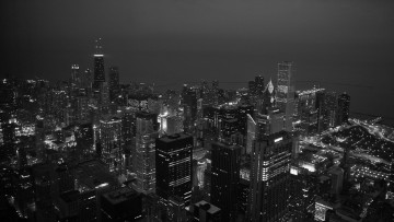 обоя города, Чикаго, сша, город, дома, ночь