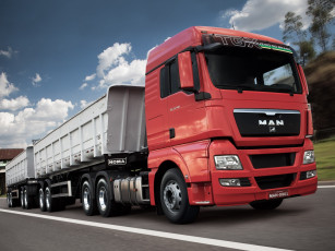 Картинка автомобили man tgx 33-440 красный