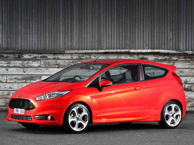 Обои картинки фото автомобили, ford, au-spec, fiesta, st, 3-door, красный, 2013г