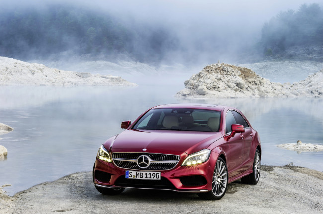 Обои картинки фото 2014 mercedes-benz cls 500 4matic, автомобили, mercedes-benz, туман, бордовый, matic