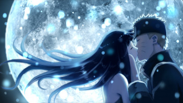 Картинка аниме naruto hinata hyuga uzumaki moon kiss