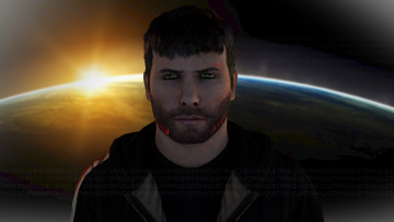 Картинка видео+игры mass+effect мужчина взгляд фон планета