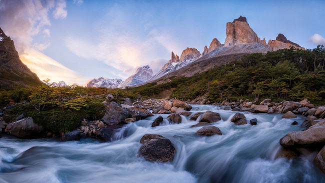 Обои картинки фото природа, реки, озера, южная, америка, Чили, патагония, горы, анды, река, поток