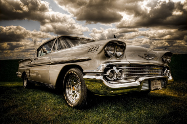 Обои картинки фото автомобили, chevrolet, american, muscle, chevy, antique, машина, тучи