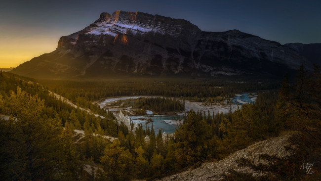 Обои картинки фото природа, пейзажи, канада, панорама, гора, лес