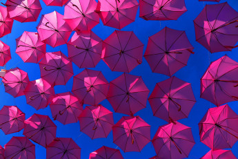 Картинка разное сумки +кошельки +зонты зонты небо фон
