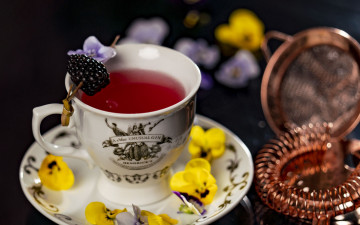 Картинка еда напитки +чай чашка чай ягоды