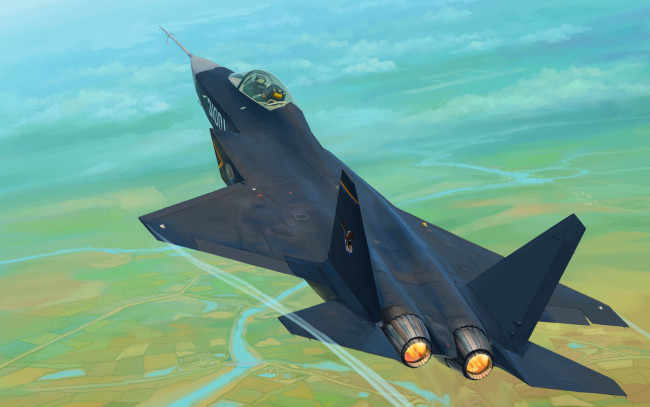 Обои картинки фото авиация, 3д, рисованые, v-graphic, shenyang, j31, китайский, истребитель, боевой, самолет, ввс, китая, военный, нарисованный