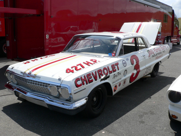 Обои картинки фото 1963, chevy, impala, автомобили, выставки, уличные, фото