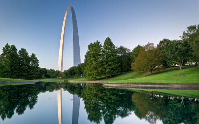 Обои картинки фото gateway, arch, in, st, louis, природа, парк