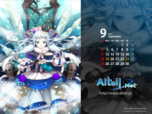 обоя календари, аниме, череп, корона, принцесса
