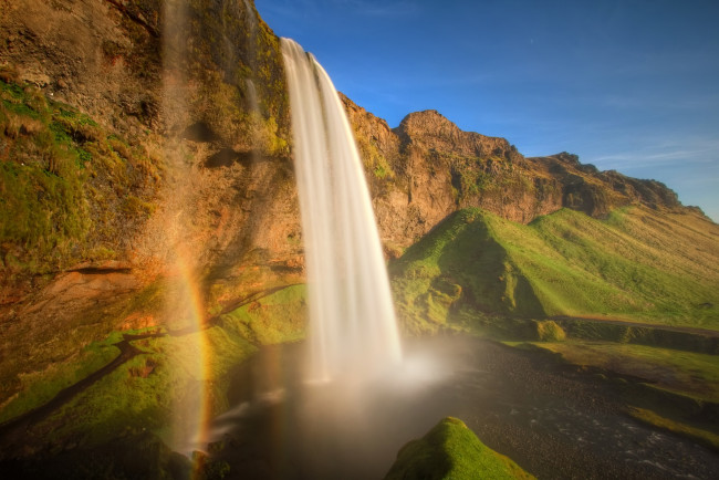 Обои картинки фото seljalandsfoss, iceland, природа, водопады, поток, исландия, скалы