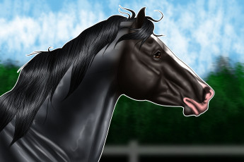 Картинка рисованные животные лошади лошадь грива