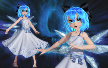 Картинка 3д графика anime аниме девушки крилья