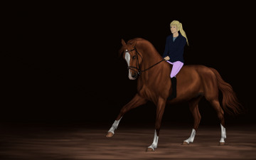 Картинка рисованные животные лошади всадник лошадь