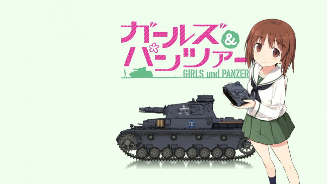 Обои картинки фото girls, und, panzer, аниме, танк, девушка