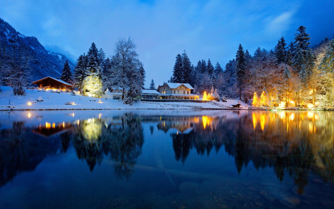 Обои картинки фото города, - пейзажи, switzlerland, kander, valley, зима, швейцария, кандер-вэлли