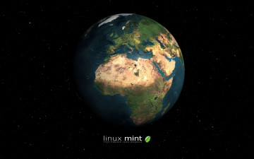 Картинка компьютеры linux планета высокие технологии фон логотип линукс минт mint операционная система земля глобус графика