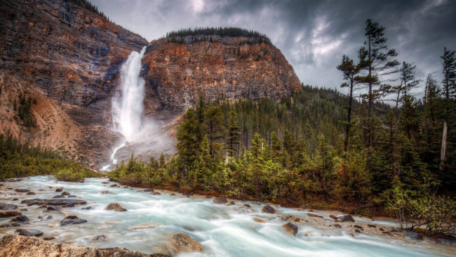 Обои картинки фото природа, водопады, водопад, горы