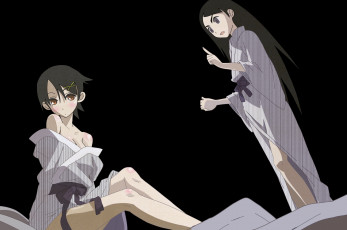 Картинка аниме sayonara+zetsubo+sensei девочки разговор кимоно