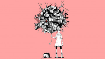 Картинка аниме sayonara+zetsubo+sensei девочка шар кадры телевизоры