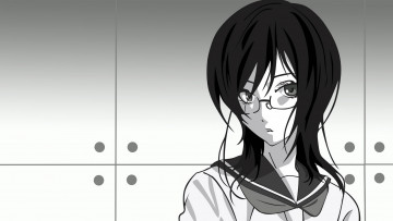 обоя аниме, sayonara zetsubo sensei, очки, девушка