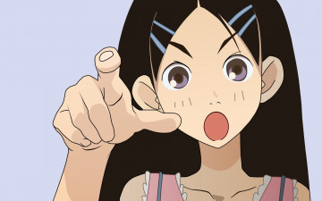 обоя аниме, sayonara zetsubo sensei, девочка, лицо, палец