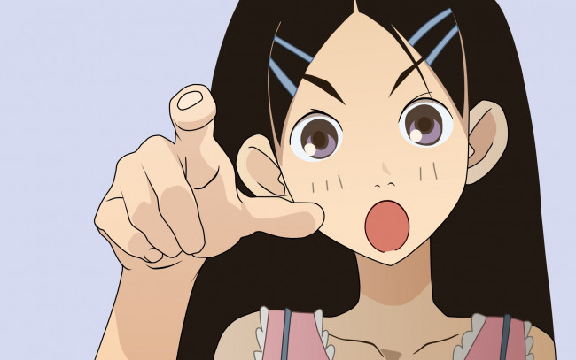 Обои картинки фото аниме, sayonara zetsubo sensei, девочка, лицо, палец