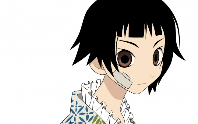 Обои картинки фото аниме, sayonara zetsubo sensei, пластырь, лицо, девочка