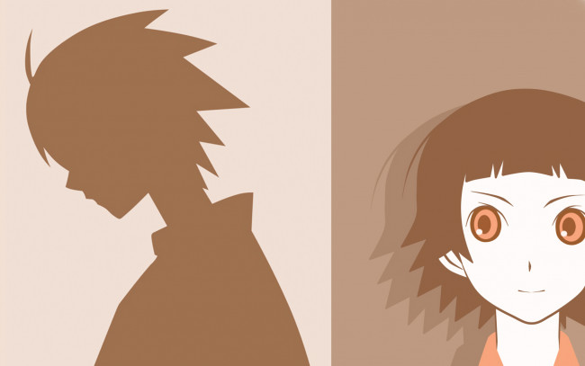 Обои картинки фото аниме, sayonara zetsubo sensei, силуэт, лицо, девочка, учитель