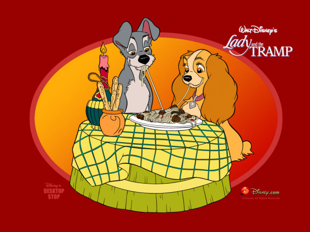 Обои картинки фото мультфильмы, lady, and, the, tramp