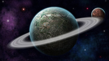 Картинка космос арт планеты кольцо
