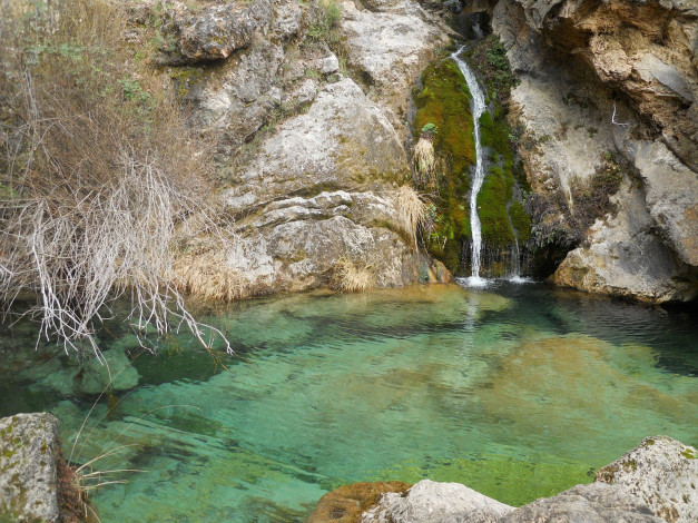 Обои картинки фото природа, водопады, вода, скала