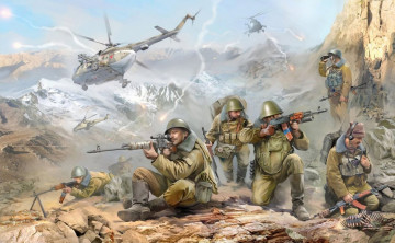 Картинка рисованные армия горы