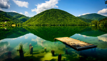 Картинка pliva+lakes+босния природа реки озера босния lakes pliva небо озеро лес пейзаж