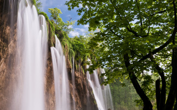 Картинка природа водопады водопад каскад лес