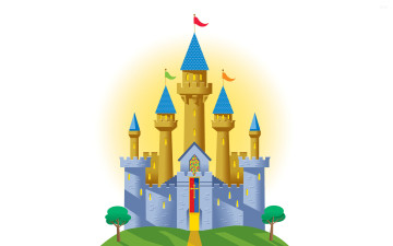 Картинка векторная+графика город замок