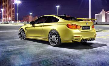 Картинка автомобили bmw hamann m4 f82 2014г желтый