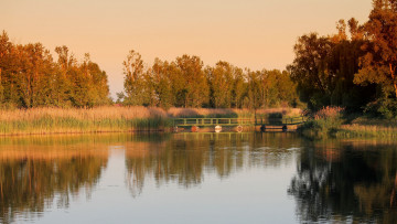 Картинка природа реки озера вода мостик отражение