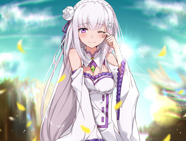 Обои картинки фото аниме, re,  zero kara hajimeru isekai seikatsu, emilia