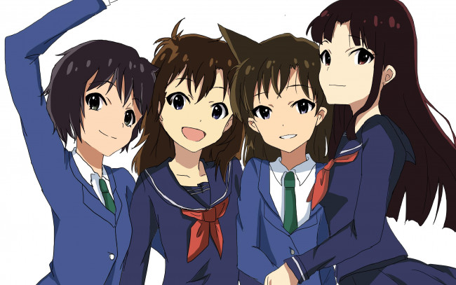 Обои картинки фото аниме, detective conan,  magic kaito, девочки