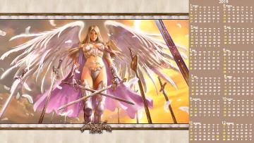 Картинка календари фэнтези девушка крылья оружие