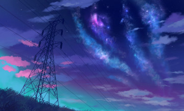 Картинка аниме пейзажи +природа ночь