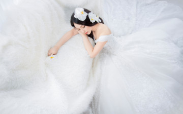 Картинка девушки -+азиатки азиатка невеста платье орхидеи