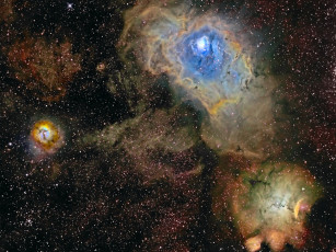 Картинка три туманности космос галактики