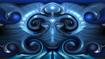 Картинка 3д графика fractal фракталы синий тёмный