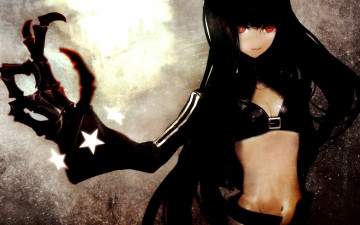 Картинка аниме black rock shooter девушка демон рука монстра звезды