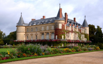 Картинка chateau de rambouillet франция города дворцы замки крепости дорога цветы замок