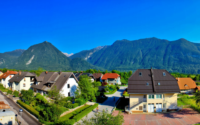 Обои картинки фото словения, bovec, города, улицы, площади, набережные, дома