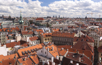 Картинка города прага Чехия крыши панорама